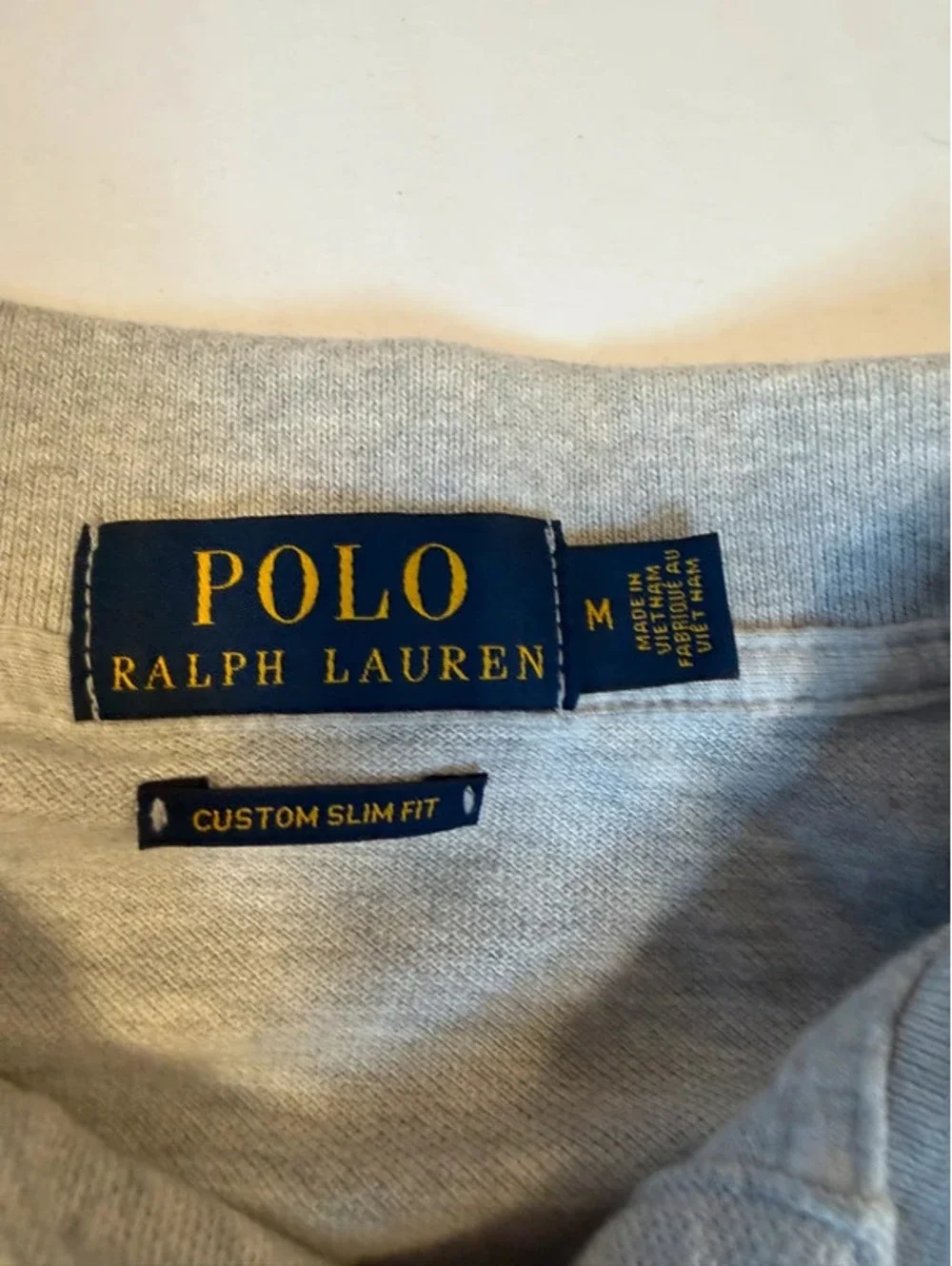 Classic Polo Ralph Lauren Grey Mesh Polo Shirt - Men's M
